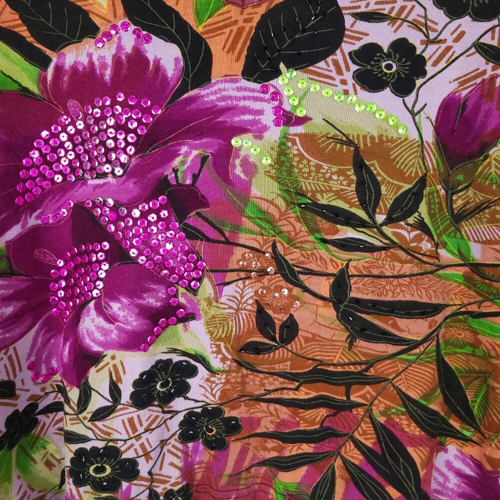 Vintage Embellished Patchwork Top - image 2